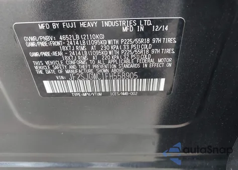 2015 Subaru Forester 2.0Xt Touring из США, поврежденный, VIN JF2SJGWC1FH558905